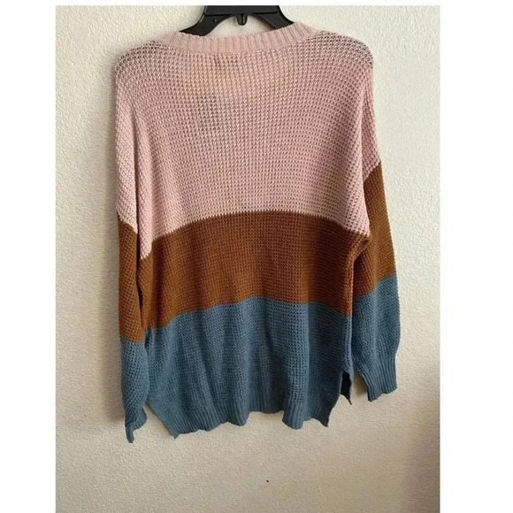 🆕 American Eagle Stripe Color Block Henley Sweater M🆕 - Picture 3 of 9